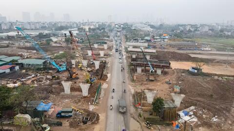 Tiến độ dự án mở rộng đường lên 60m, vốn hơn 9.590 tỉ đồng ở Hà Nội