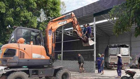 Xử lý công trình nhà xưởng trái phép trong hành lang sông Nghĩa Trụ, Hưng Yên