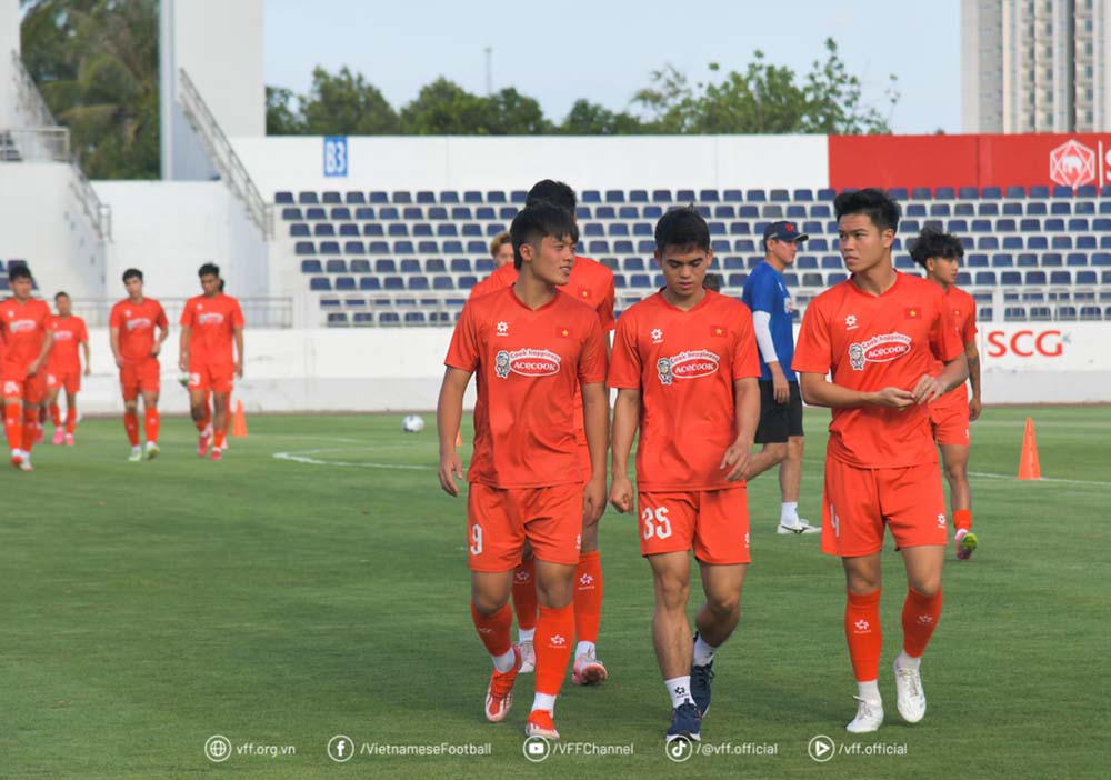 U22 Việt Nam chưa có đủ quân số mạnh nhất. Ảnh: VFF