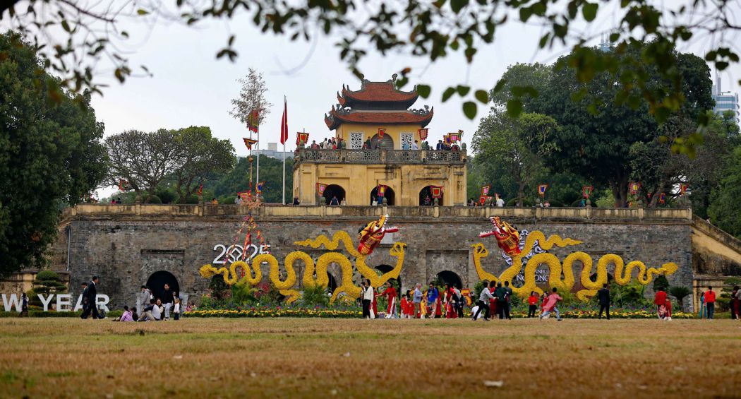 Các hoạt động văn hóa diễn ra tại Hoàng thành Thăng Long. Ảnh: Thanh Tùng