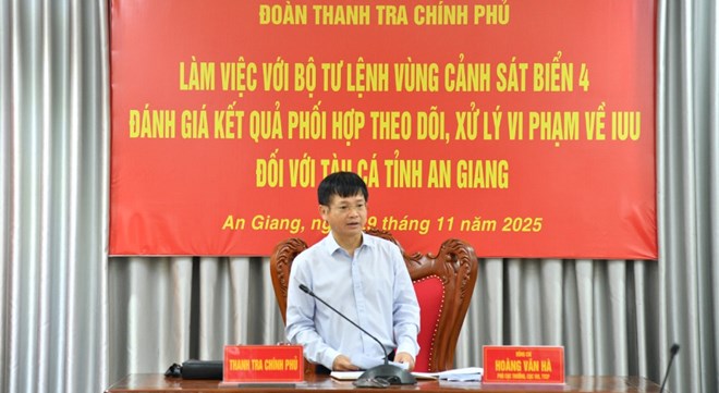 Thanh tra Chính phủ làm việc tại Vùng Cảnh sát biển 4 về công tác phối hợp chống IUU