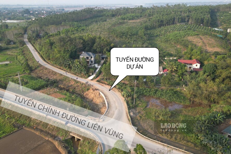 Đường tỉnh 315 đoạn nối với tuyến chính đường liên vùng. Ảnh: Tô Công.