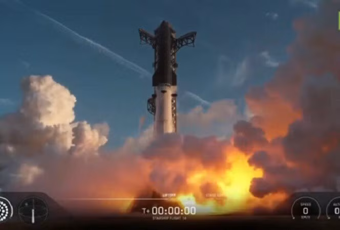 Tàu vũ trụ Starship được phóng lên từ trạm Starbase, Texas, ngày 28/9/2026.