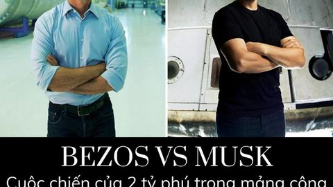 Cuộc chiến không gian của 2 người đàn ông giàu có bậc nhất thế giới: Elon Musk muốn xây thành phố sao Hỏa, Jeff Bezos bỏ bán sách để làm tên lửa