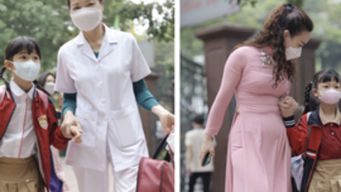 ẢNH gần 1 triệu học sinh lớp 1-6 ở Hà Nội đi học: Nhiều em mất ngủ vì vui quá, hơn 11 tháng mới gặp mặt thầy cô - bạn bè!