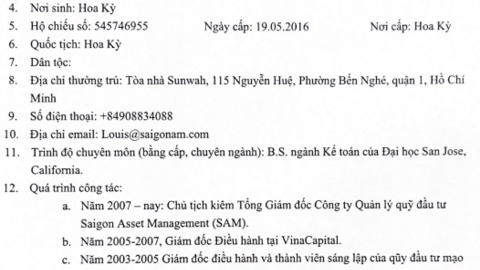 Shark Louis Nguyễn ứng cử thành viên Hội đồng quản trị Đầu tư LDG