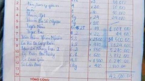 “Hóa đơn hải sản 42,5 triệu đồng”: Kiểm tra không phát hiện sai phạm