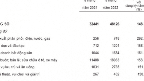 Hơn 48.000 doanh nghiệp hoạt động lại trong 8 tháng đầu năm