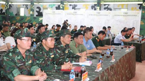 Rút kinh nghiệm diễn tập khu vực phòng thủ huyện Ba Vì năm 2023
