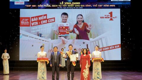 Generali Việt Nam được vinh danh “Top 100 sản phẩm dịch vụ tốt nhất cho gia đình và trẻ em”