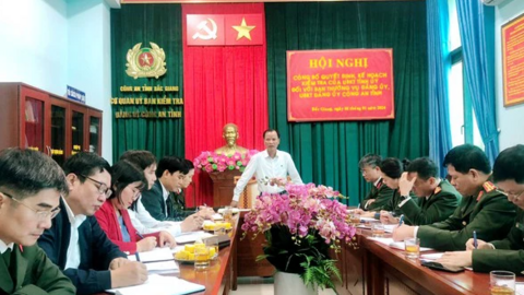 Công bố quyết định kiểm tra đối với Ban Thường vụ Đảng ủy Công an tỉnh Bắc Giang