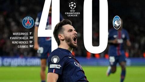 PSG thắng đậm Atalanta trong ngày ra quân Champions League