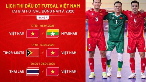 Lịch thi đấu tuyển futsal Việt Nam tại giải Đông Nam Á