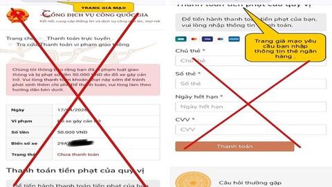 Lừa đảo thông báo phạt nguội ngày càng tinh vi