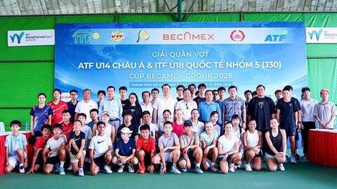 Hơn 100 tay vợt tranh tài tại giải quần vợt ATF U14 châu Á ở TPHCM