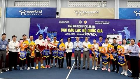 Các tay vợt hàng đầu Việt Nam thi đấu giải pickleball vô địch câu lạc bộ quốc gia 2026