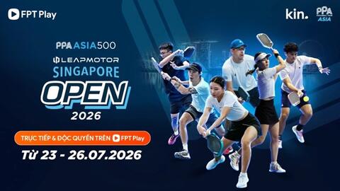 Giải pickleball PPA Tour Asia bước vào chặng đua tại Singapore