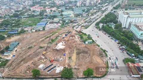 Hình hài những trụ cầu vượt tại dự án nút giao gần 786 tỉ đồng ở Hà Nội