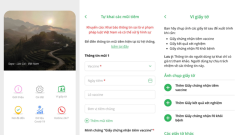 App PC-COVID cập nhật tính năng tự khai kết quả xét nghiệm trên mục ‘Ví giấy tờ’