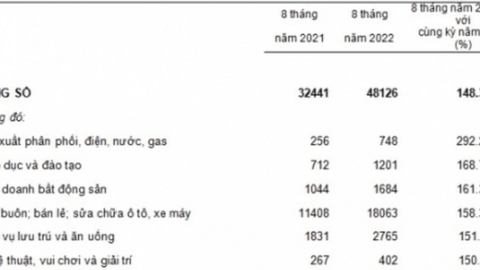 Hơn 48.000 doanh nghiệp hoạt động lại trong 8 tháng đầu năm