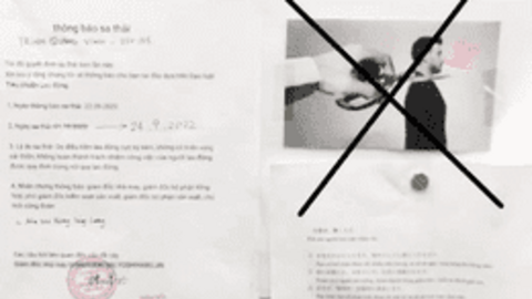 Giám đốc dán thông báo sa thải nhân viên kèm hình người bị kéo cắt cổ