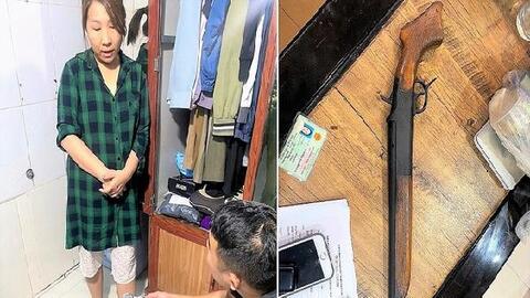 Bắt 'nữ quái' thủ súng, bán ma tuý qua khe cửa