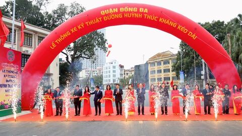 Hà Nội thông xe kỹ thuật đường Huỳnh Thúc Kháng kéo dài