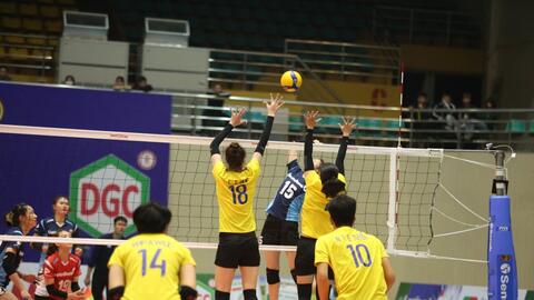 Nữ Ninh Bình Lienvietpostbank toàn thắng tại bảng A V1 Giải Bóng chuyền VĐQG 2023