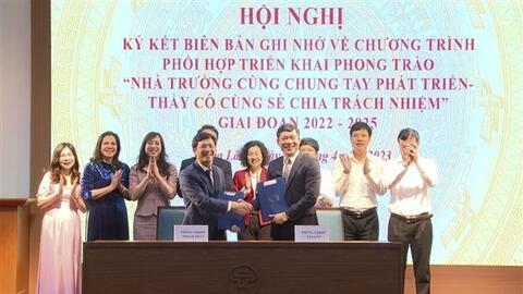 Ngành giáo dục huyện Gia Lâm - Thạch Thất ký kết chương trình phối hợp giai đoạn 2023 - 2025
