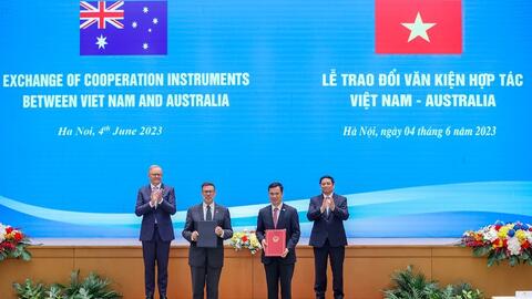 Việt Nam - Australia trao đổi nhiều văn kiện hợp tác quan trọng