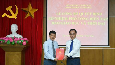 Ông Nguyễn Đức Tuân được bổ nhiệm làm Phó Tổng Biên tập báo Giáo dục và Thời đại