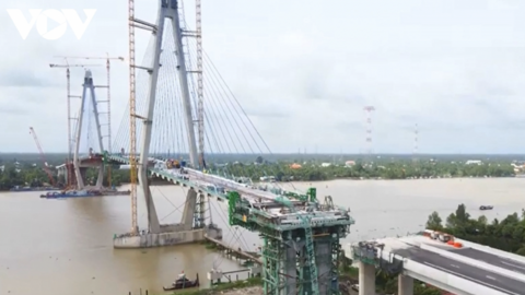 Cầu Mỹ Thuận 2 dự kiến hợp long vào tháng 10