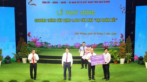 TNG Holdings Vietnam tài trợ xây 100 căn nhà Đại đoàn kết tại Hậu Giang
