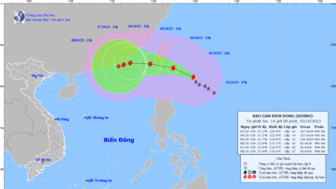 Bão Koinu sắp tiến vào khu vực Biển Đông