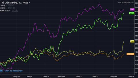 Cổ phiếu bán lẻ, hàng tiêu dùng trong cuộc đua hút tiền: MWG, FRT, PNJ bứt phá mạnh, VNM, MSN, SAB mới bắt đầu nóng máy