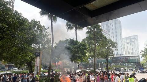 Hơn 300 người diễn tập chữa cháy, cứu nạn tại Toà nhà ROX Tower