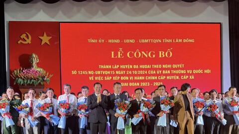 Sáp nhập 3 huyện phía Nam tỉnh Lâm Đồng
