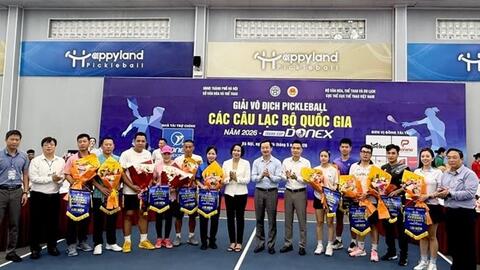 Các tay vợt hàng đầu Việt Nam thi đấu giải pickleball vô địch câu lạc bộ quốc gia 2026
