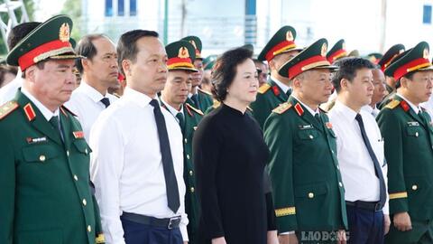 Phó Thủ tướng Phạm Thị Thanh Trà dự lễ truy điệu, an táng hài cốt liệt sĩ tại Điện Biên