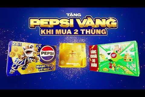 Mua 2 thùng PEPSI, MIRINDA hoặc 7UP - Tặng PEPSI vàng vui đón tết sang