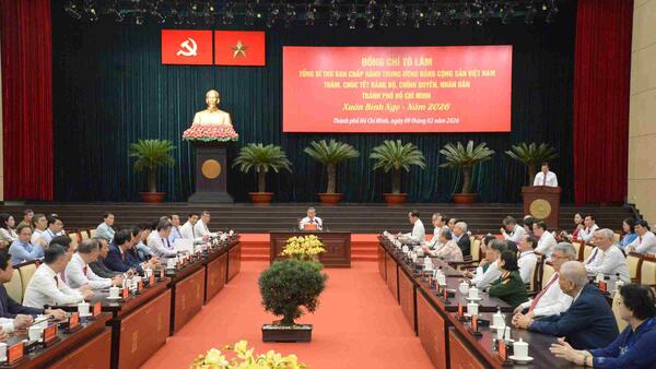 Tổng Bí thư Tô Lâm chúc Tết Đảng bộ, chính quyền, nhân dân TPHCM