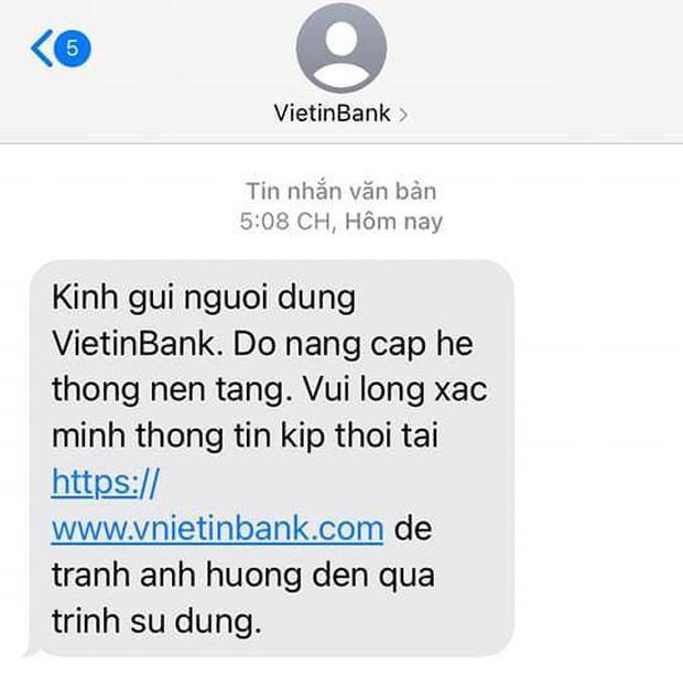 Người dùng cần cẩn trọng với chiêu trò giả mạo tin nhắn ngân hàng nâng cấp hệ thống để lừa đảo - Ảnh 1.