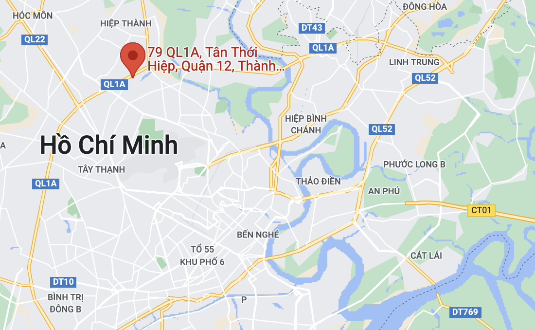 Vụ cháy xảy ra trên quốc lộ 1, quận 12, TP.HCM. Ảnh: Google Maps.