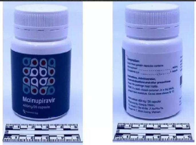 Không tìm thấy địa chỉ ở Bình Dương trên nhãn thuốc giả Molnupiravir tại Thụy Sĩ - Ảnh 1. Không tìm thấy địa chỉ ở Bình Dương trên nhãn thuốc giả Molnupiravir tại Thụy Sĩ - Ảnh 1.