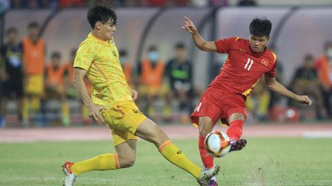 U23 Việt Nam (áo sẫm) bất bại cả 5 trận gần nhất đối đầu U23 Thái Lan Ảnh: MINH TUẤN.