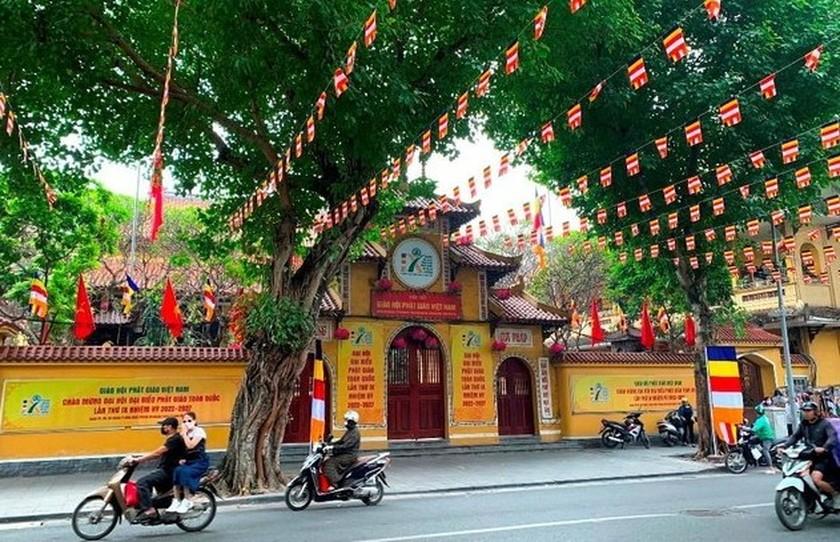 Pano chào mừng Đại hội đại biểu Phật giáo toàn quốc lần thứ IX trước trụ sở Trung ương GHPGVN - chùa Quán Sứ, Hà Nội. Nguồn ảnh: phatgiao.org.vn