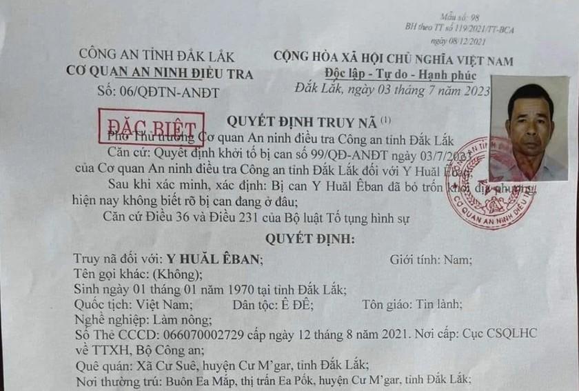 Truy nã đặc biệt thêm một đối tượng khủng bố ở Đắk Lắk ảnh 1