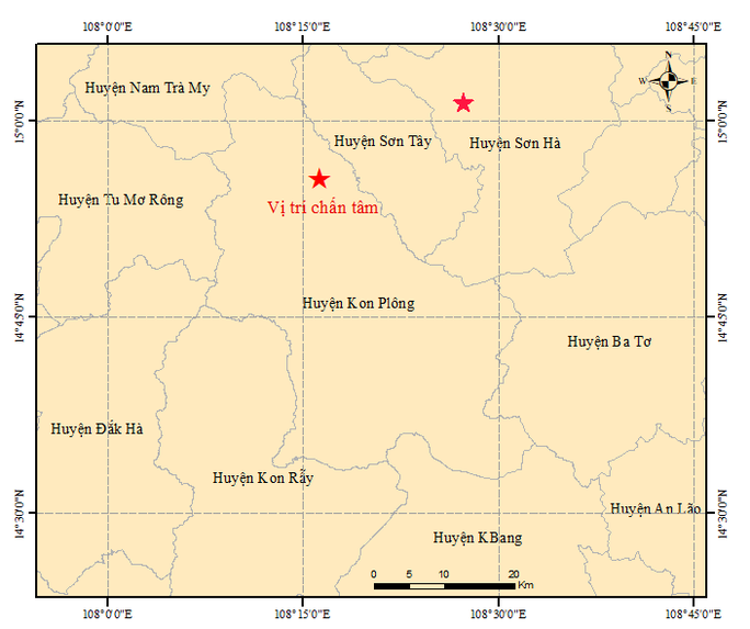 Kon Tum liên tiếp xảy ra động đất, mạnh nhất 3,3 độ Richter - Ảnh 1.