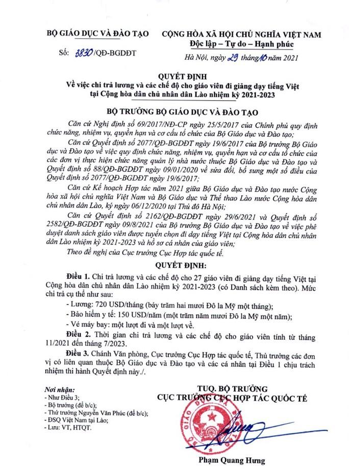 Cục hợp tác quốc tế lên tiếng vụ nhiều giáo viên ra nước ngoài dạy bị chậm lương - Ảnh 3.