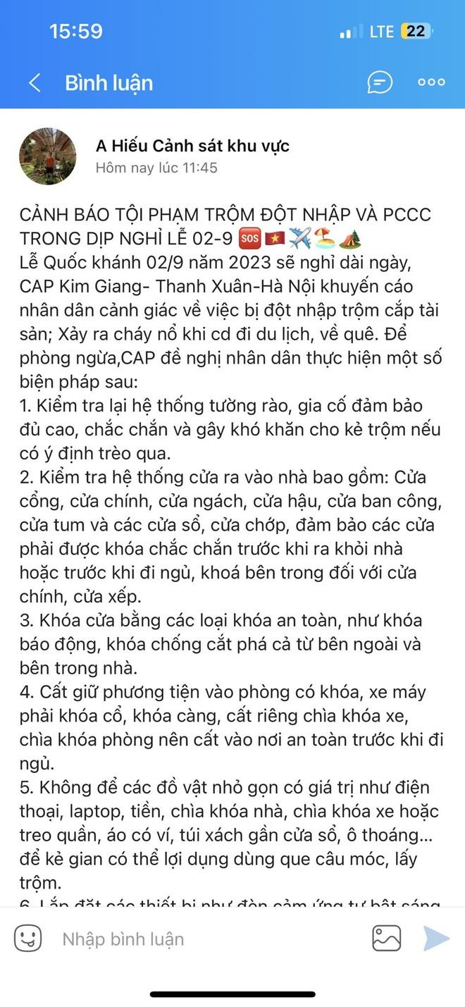 Cảnh báo phòng ngừa tội phạm trộm đột nhập trong dịp nghỉ lễ Quốc Khánh 2-9  ảnh 1